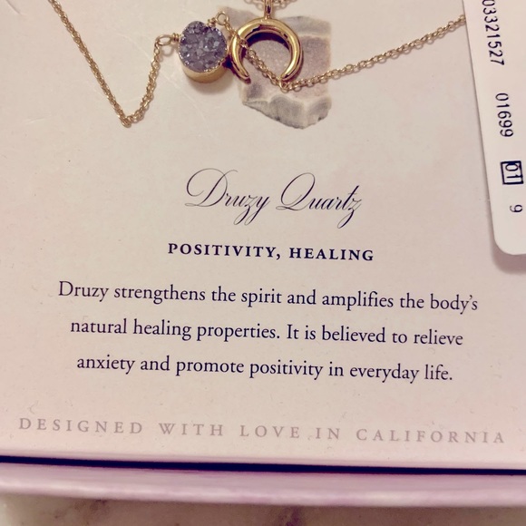 NWT Luna Norte Crescent Moon/Druzy Quartz Necklace Set 🌙💎 - Picture 6 of 12